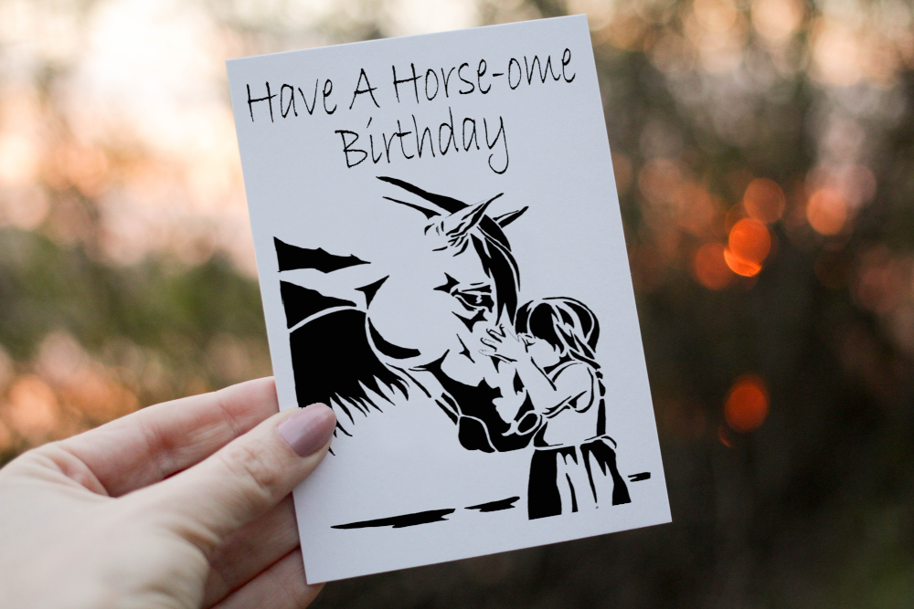 Horse & Girl Birthday Card, Card for Birthday, Greetings Card - Click Image to Close